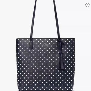 KATE SPADE - JANA TOTE. New without tags. POLKA DOT. Top Zip